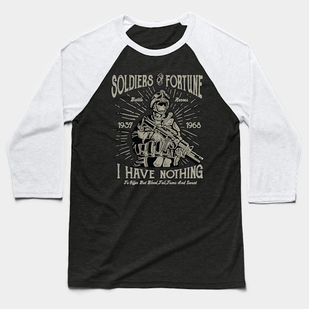 Soldiers of Fortune Baseball T-Shirt by PaunLiviu